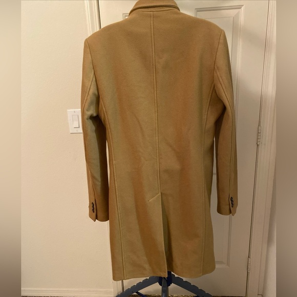 Zara Wool Blend Collared Classic  Camel Coat Medium - Picture 7 of 11
